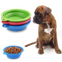 Dongguan custom collapsible fancy folding silicone dog feeding bowl